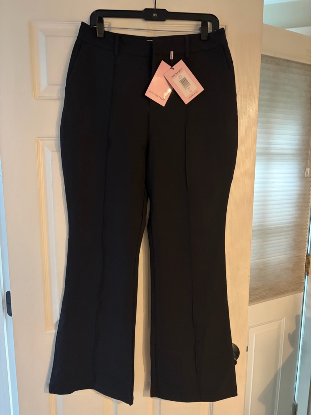 Avec Les Filles Black Flare Tailored Pants